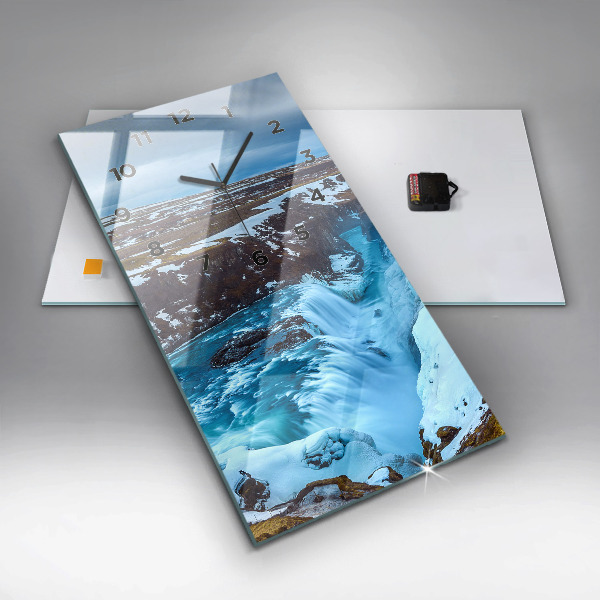 Horloge rectangulaire verticale Cascade de Gullfoss en Islande