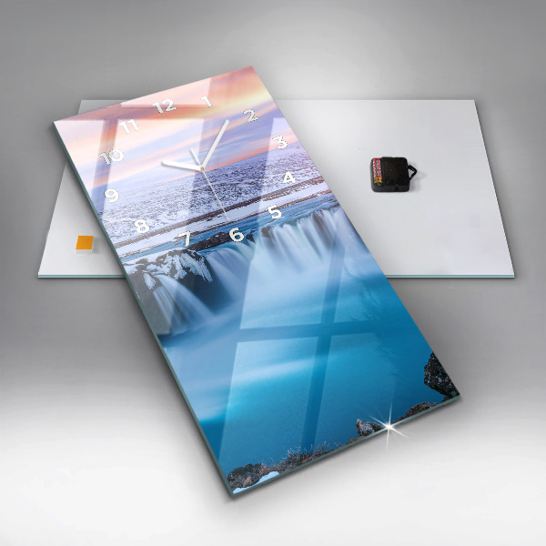 Horloge rectangulaire verticale Cascade de Godafoss, Islande