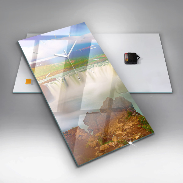 Horloge rectangulaire verticale Godafoss en Islande