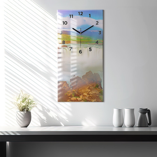 Horloge rectangulaire verticale Godafoss en Islande