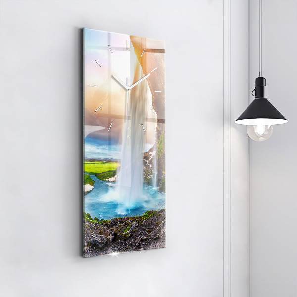 Horloge rectangulaire verticale Cascade en Islande