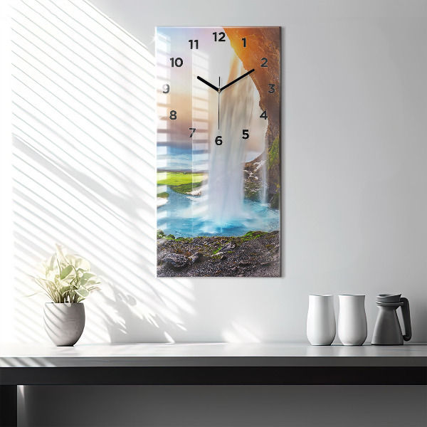 Horloge rectangulaire verticale Cascade en Islande