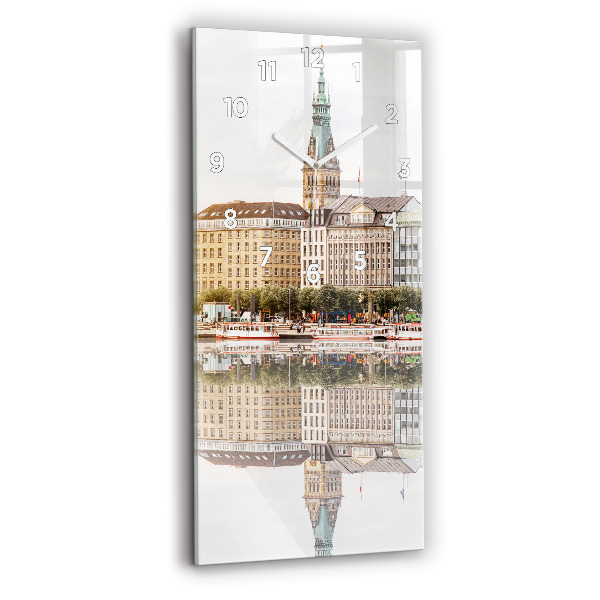 Horloge rectangulaire verticale Rivière Hambourg Allemagne