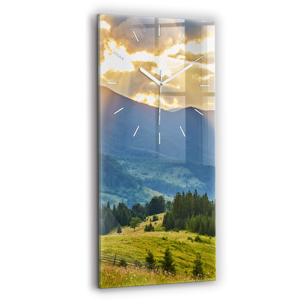 Horloge rectangulaire verticale Paysage avec forêts