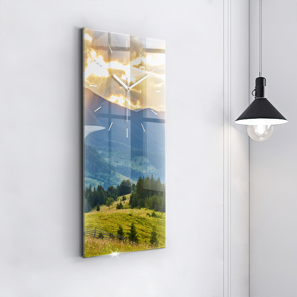 Horloge rectangulaire verticale Paysage avec forêts