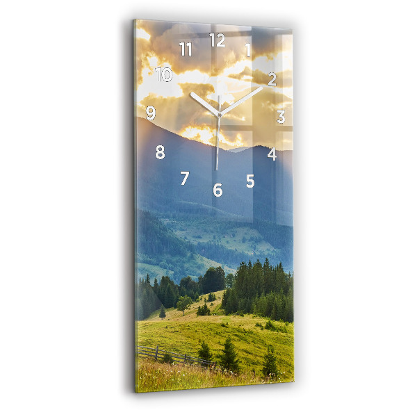 Horloge rectangulaire verticale Paysage avec forêts