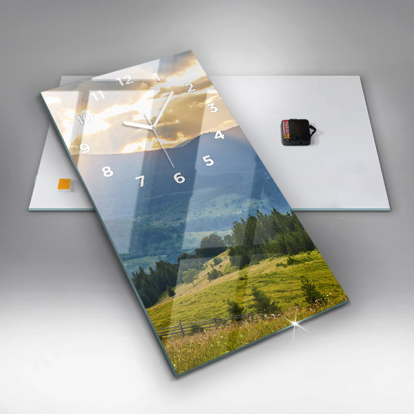 Horloge rectangulaire verticale Paysage avec forêts