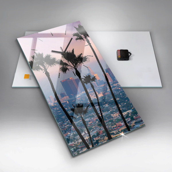 Horloge rectangulaire verticale Coucher de soleil à Los Angeles