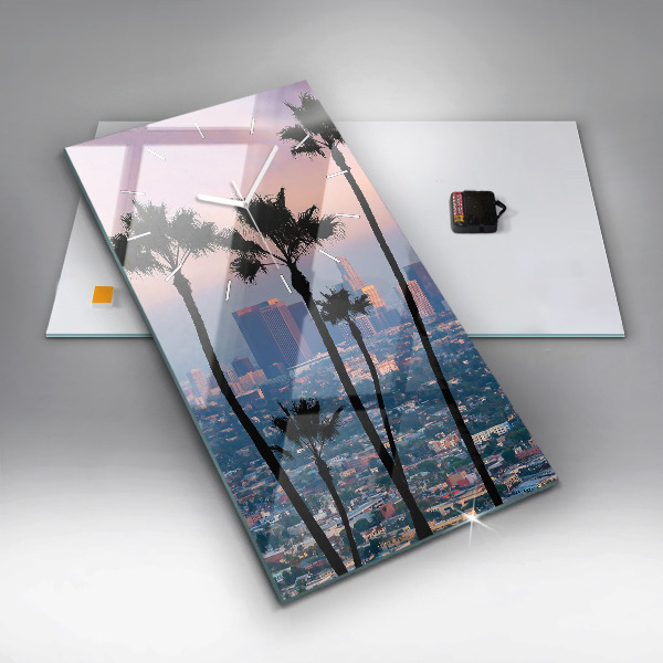 Horloge rectangulaire verticale Coucher de soleil à Los Angeles