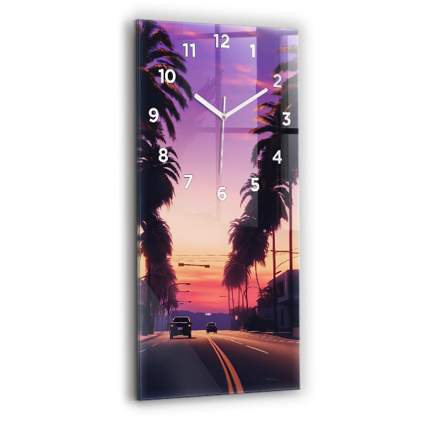 Horloge rectangulaire verticale Coucher de soleil à Los Angeles