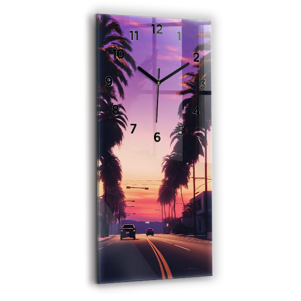 Horloge rectangulaire verticale Coucher de soleil à Los Angeles