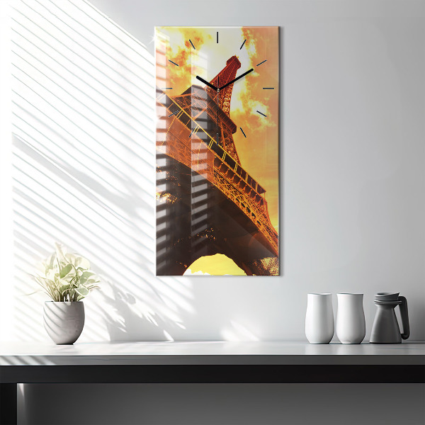 Horloge rectangulaire verticale La Tour Eiffel à Paris