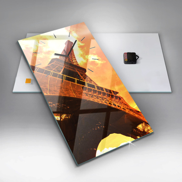 Horloge rectangulaire verticale La Tour Eiffel à Paris