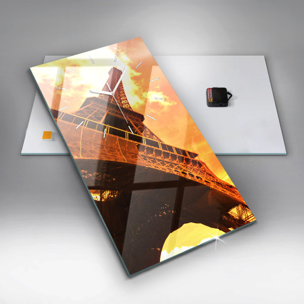 Horloge rectangulaire verticale La Tour Eiffel à Paris