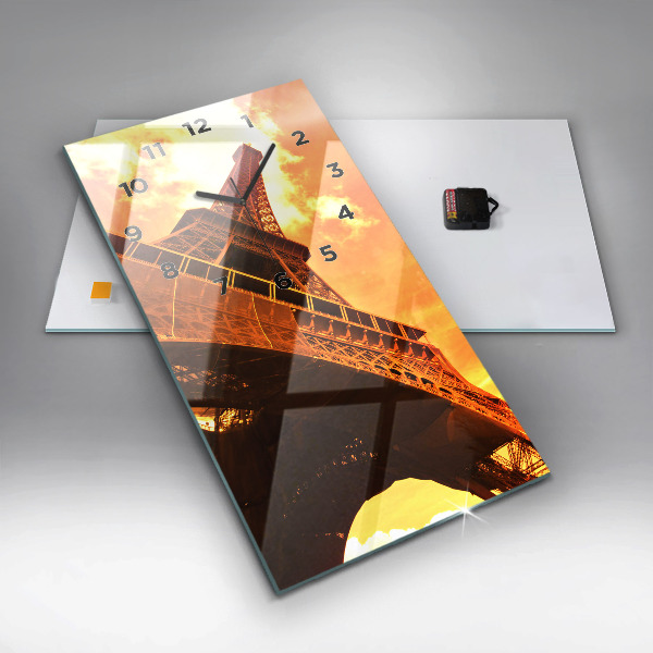 Horloge rectangulaire verticale La Tour Eiffel à Paris