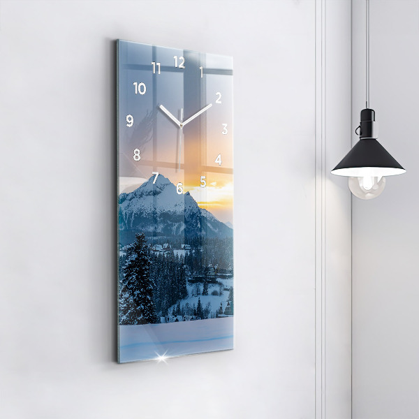 Horloge rectangulaire verticale Paysage de montagne
