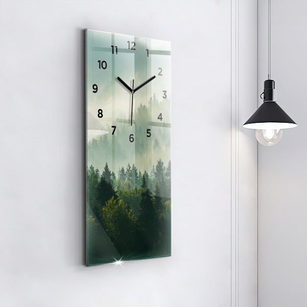 Horloge rectangulaire verticale Lever de soleil sur les Beskides