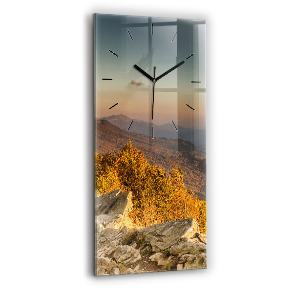 Horloge rectangulaire verticale Les montagnes de Bieszczady