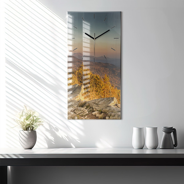 Horloge rectangulaire verticale Les montagnes de Bieszczady