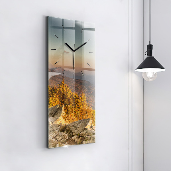 Horloge rectangulaire verticale Les montagnes de Bieszczady