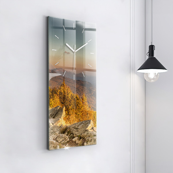 Horloge rectangulaire verticale Les montagnes de Bieszczady