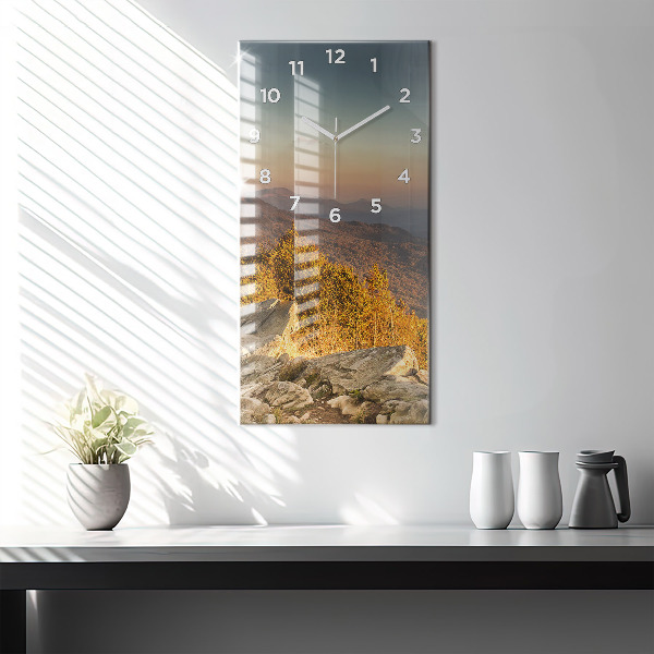 Horloge rectangulaire verticale Les montagnes de Bieszczady