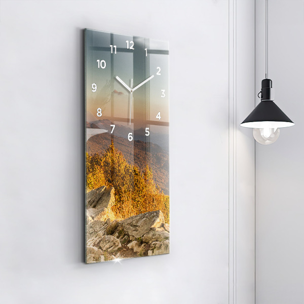 Horloge rectangulaire verticale Les montagnes de Bieszczady