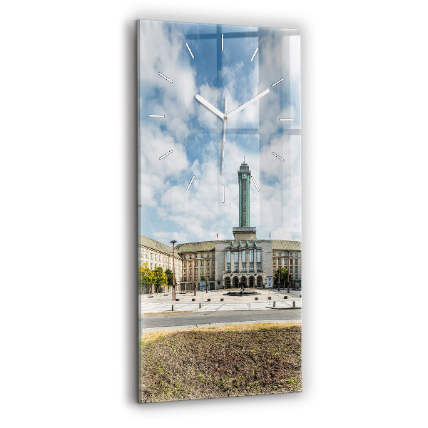 Horloge murale verticale 'Panorama de la ville d''Ostrava'