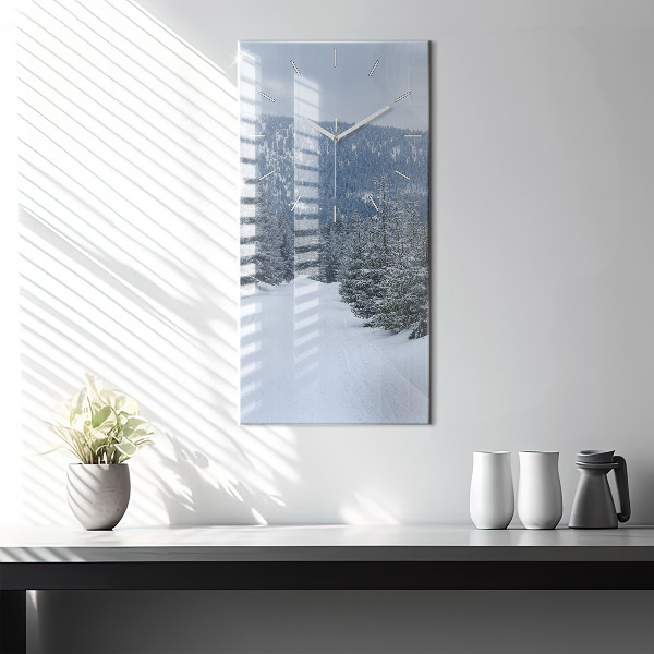 Horloge murale verticale Les monts des Géants tchèques en hiver