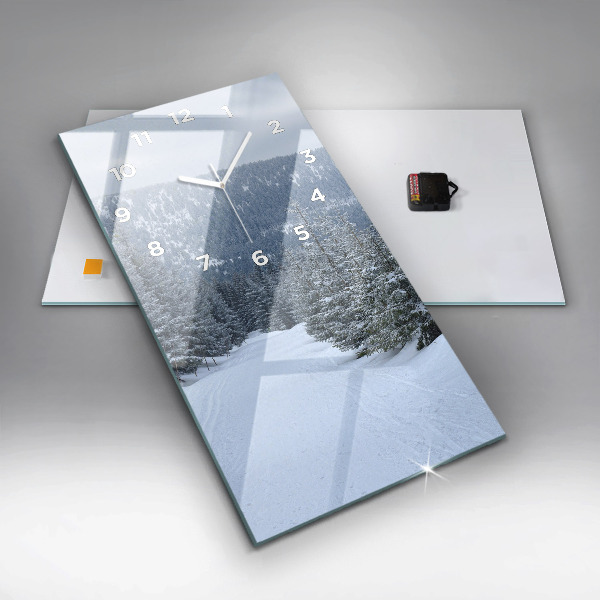 Horloge murale verticale Les monts des Géants tchèques en hiver