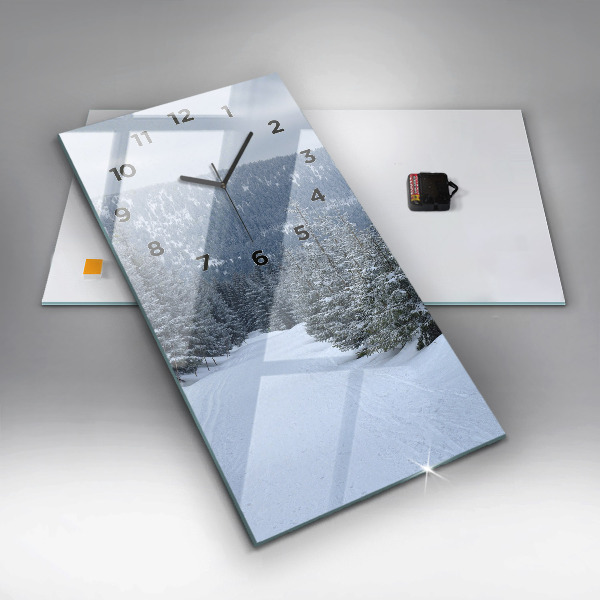 Horloge murale verticale Les monts des Géants tchèques en hiver