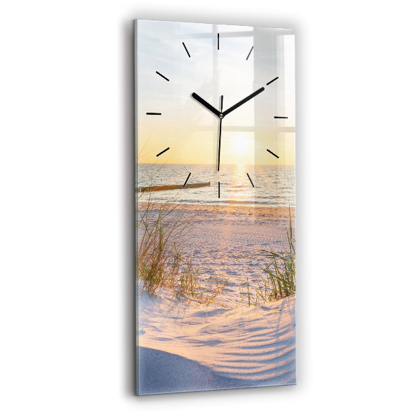 Horloge rectangulaire verticale Coucher de soleil sur la mer