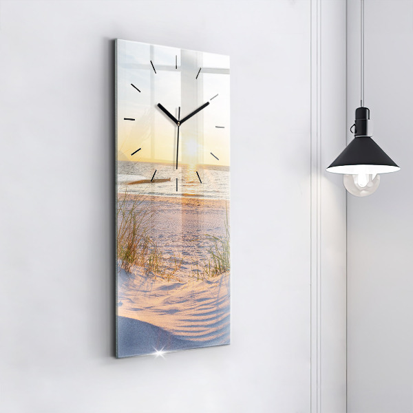 Horloge rectangulaire verticale Coucher de soleil sur la mer