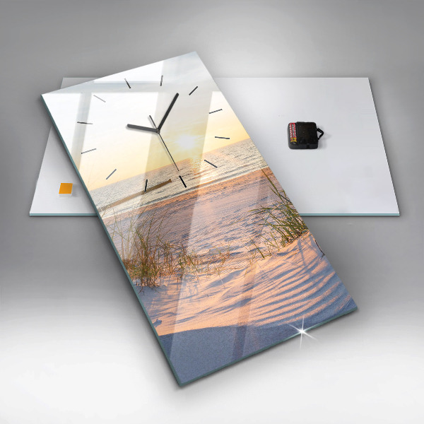 Horloge rectangulaire verticale Coucher de soleil sur la mer
