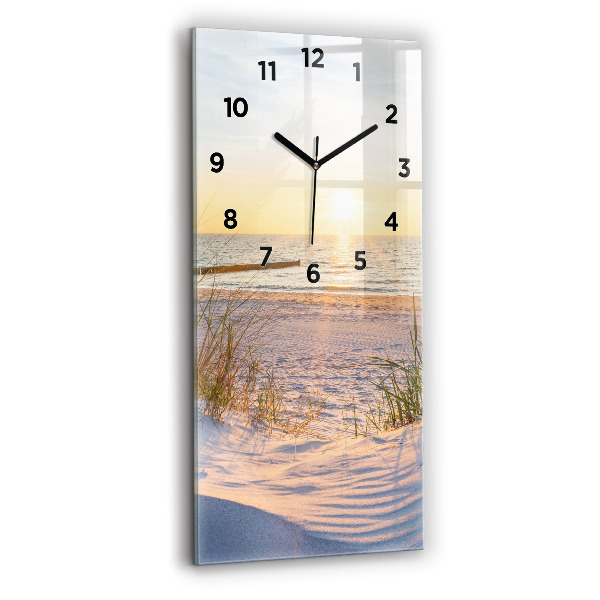 Horloge rectangulaire verticale Coucher de soleil sur la mer