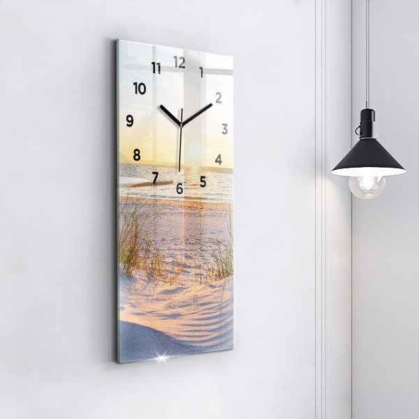 Horloge rectangulaire verticale Coucher de soleil sur la mer