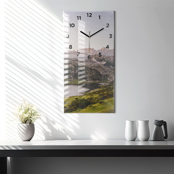 Horloge rectangulaire verticale Lac et montagnes des Pyrénées