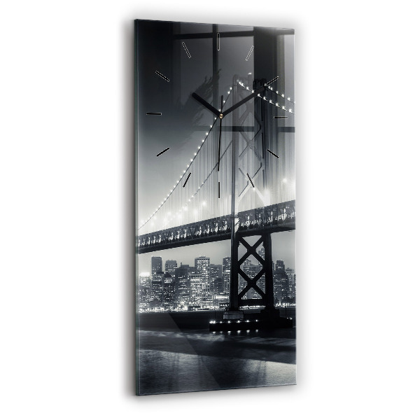 Horloge rectangulaire verticale Pont de San Francisco la nuit
