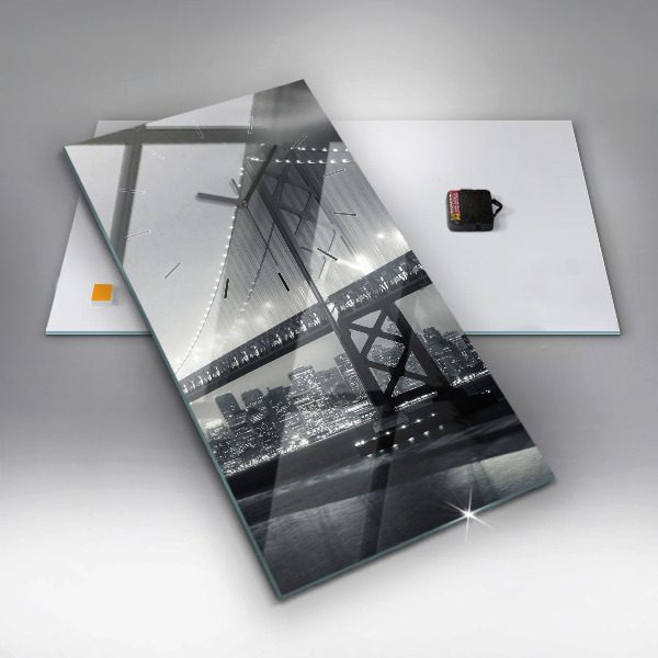 Horloge rectangulaire verticale Pont de San Francisco la nuit