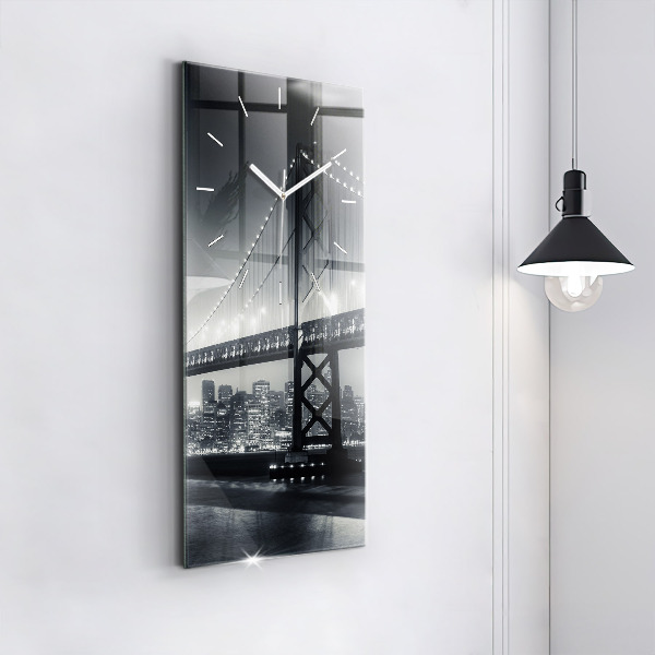 Horloge rectangulaire verticale Pont de San Francisco la nuit