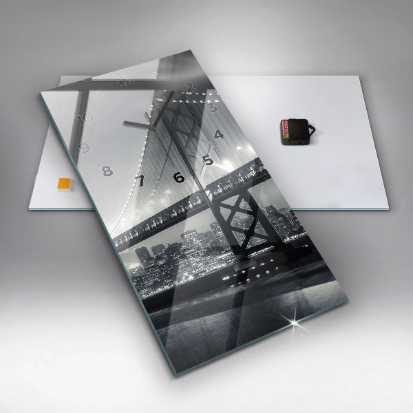 Horloge rectangulaire verticale Pont de San Francisco la nuit