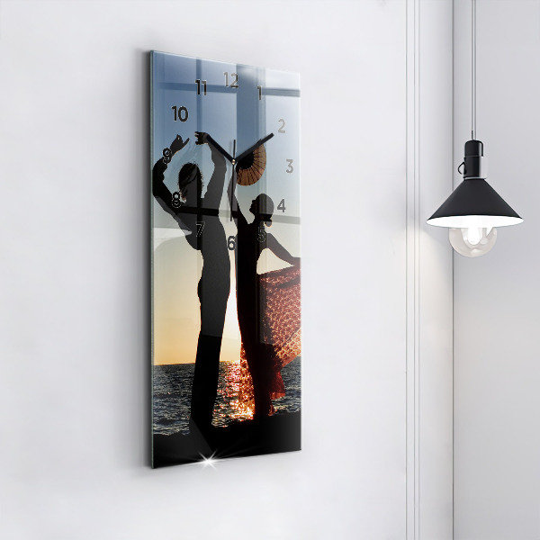 Horloge rectangulaire verticale Danse espagnole en mer
