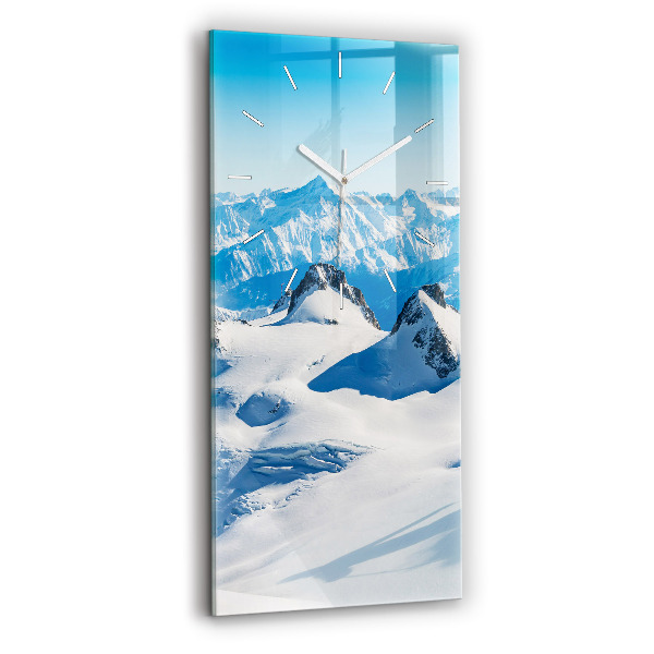 Horloge rectangulaire verticale Skieur dans les Alpes
