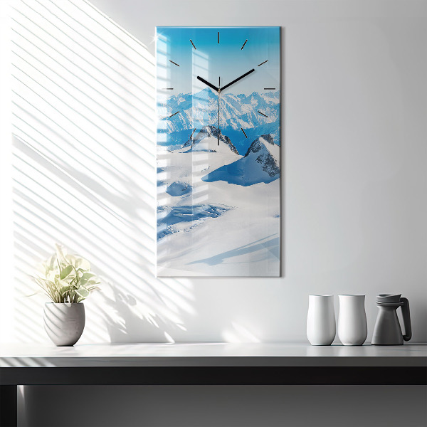Horloge rectangulaire verticale Skieur dans les Alpes