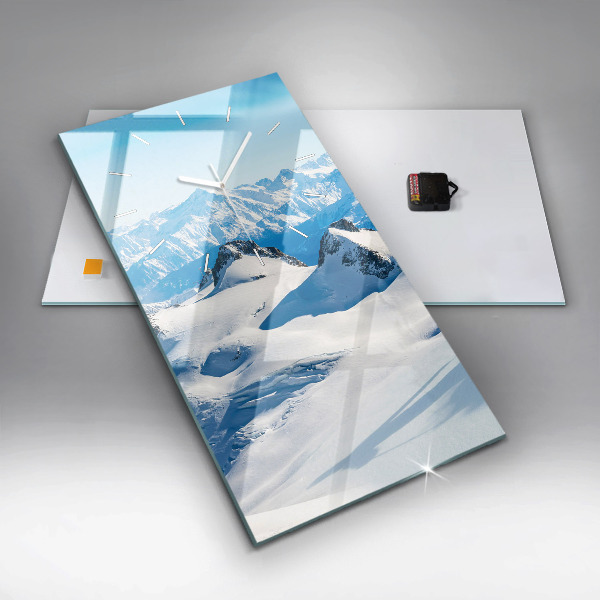 Horloge rectangulaire verticale Skieur dans les Alpes