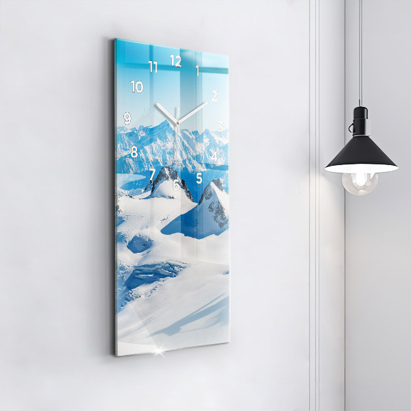 Horloge rectangulaire verticale Skieur dans les Alpes