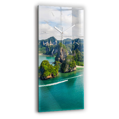 Horloge murale verticale Île en Thaïlande