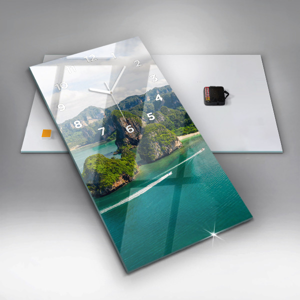 Horloge murale verticale Île en Thaïlande