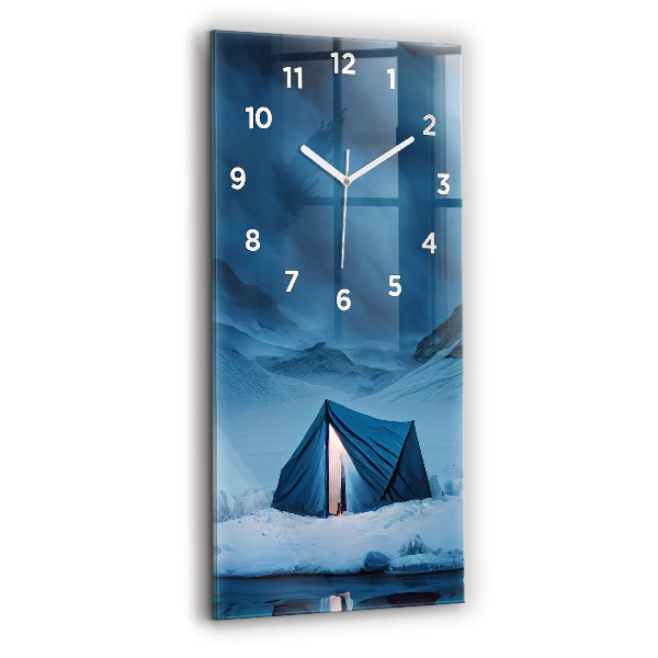 Horloge murale verticale 'Tente dans les montagnes d''Islande'