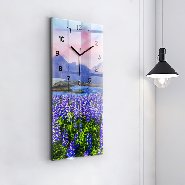 Horloge rectangulaire verticale Vue sur la montagne Islande